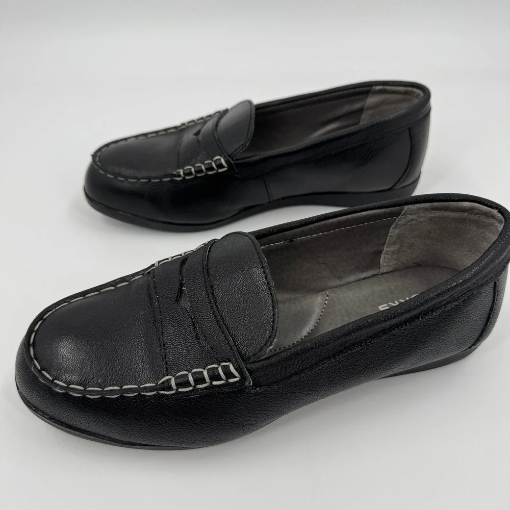 Rockport Womens Black Leather Work Shoes Top Shore Penny Loafer Steel Toe‎ 10W